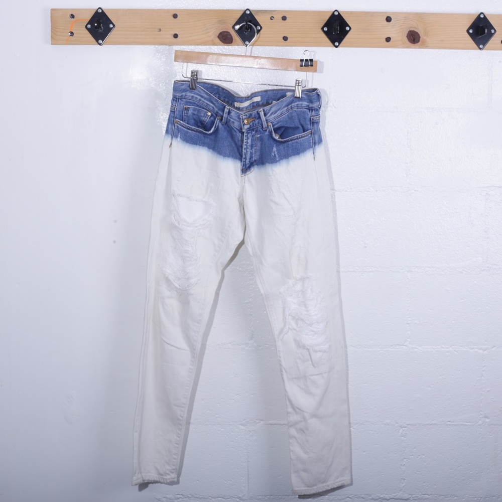 Vintage Premium Wear Bleach Dye Faded Jeans